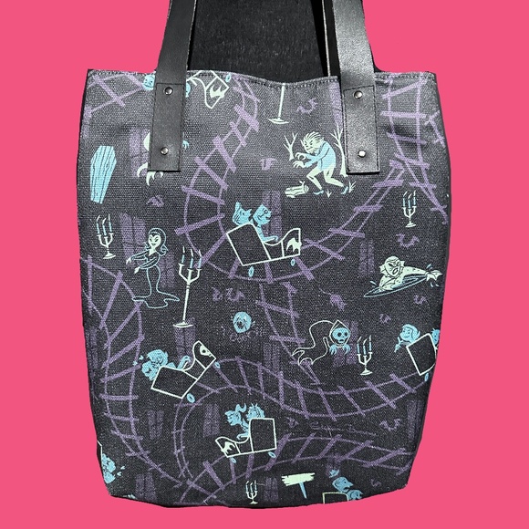 Haunted House Dark Ride Kitschy Witch Tote ➡️FLAWS⬅️ - Picture 2 of 7